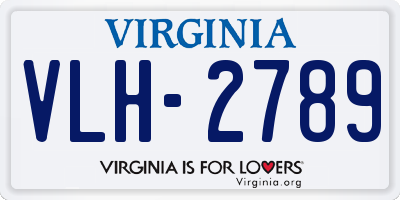 VA license plate VLH2789
