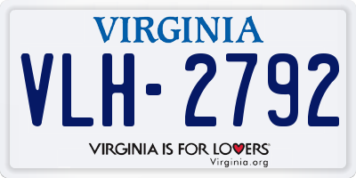 VA license plate VLH2792