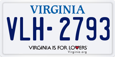 VA license plate VLH2793