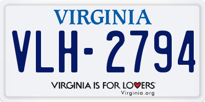VA license plate VLH2794