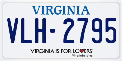 VA license plate VLH2795