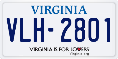 VA license plate VLH2801