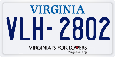 VA license plate VLH2802
