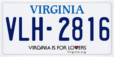 VA license plate VLH2816