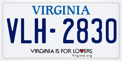 VA license plate VLH2830