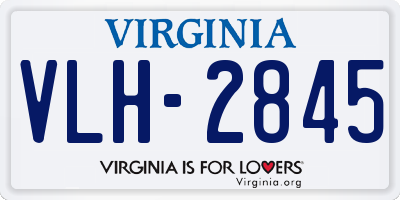 VA license plate VLH2845