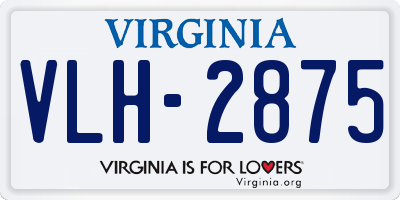 VA license plate VLH2875