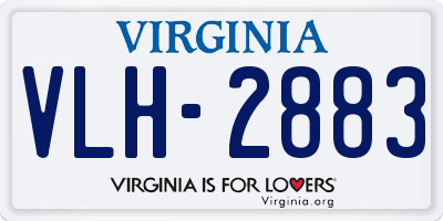 VA license plate VLH2883
