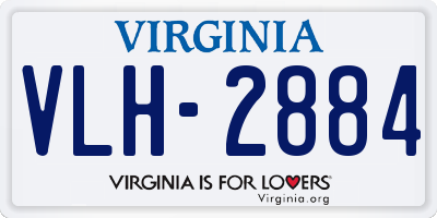 VA license plate VLH2884