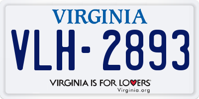 VA license plate VLH2893