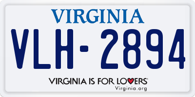 VA license plate VLH2894