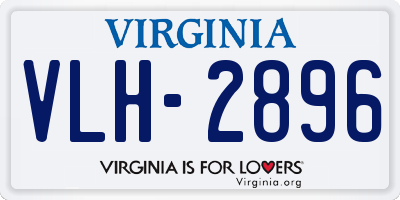 VA license plate VLH2896