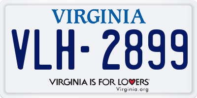 VA license plate VLH2899