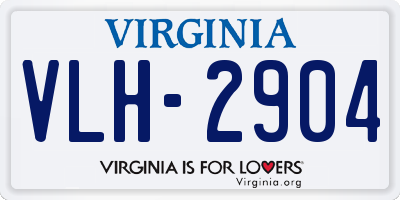 VA license plate VLH2904