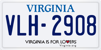VA license plate VLH2908