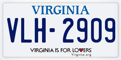 VA license plate VLH2909