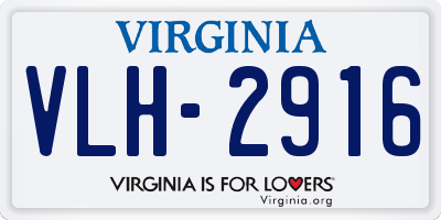 VA license plate VLH2916