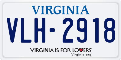 VA license plate VLH2918