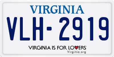 VA license plate VLH2919