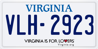 VA license plate VLH2923