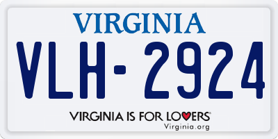VA license plate VLH2924