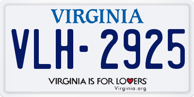 VA license plate VLH2925