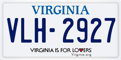 VA license plate VLH2927