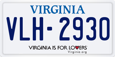 VA license plate VLH2930