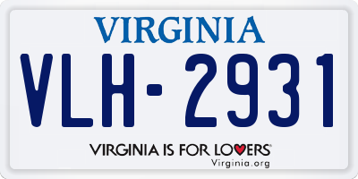 VA license plate VLH2931
