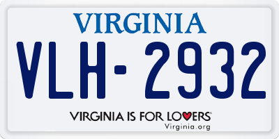 VA license plate VLH2932