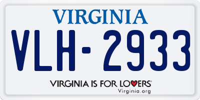 VA license plate VLH2933