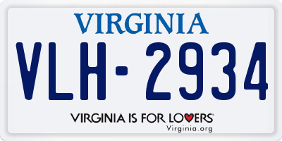 VA license plate VLH2934