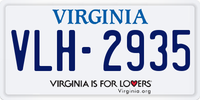 VA license plate VLH2935