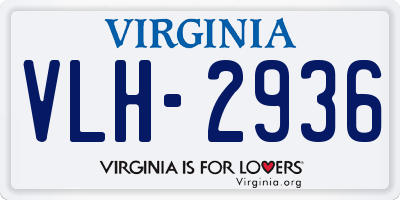 VA license plate VLH2936