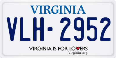 VA license plate VLH2952