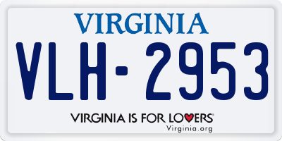 VA license plate VLH2953