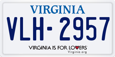 VA license plate VLH2957