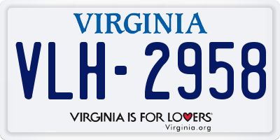 VA license plate VLH2958