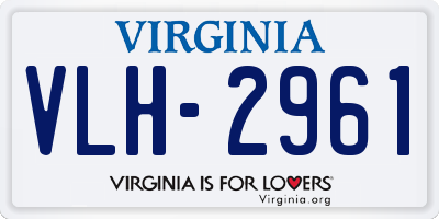 VA license plate VLH2961