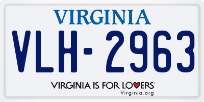 VA license plate VLH2963