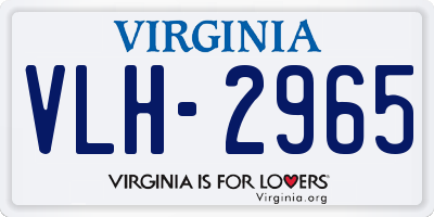 VA license plate VLH2965