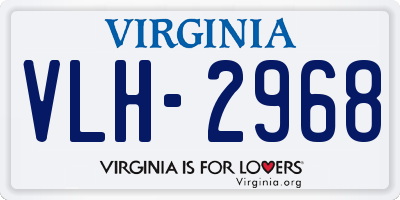 VA license plate VLH2968