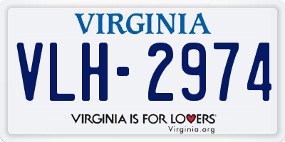 VA license plate VLH2974