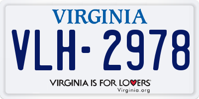 VA license plate VLH2978