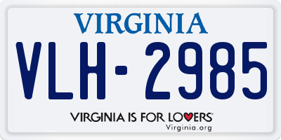 VA license plate VLH2985