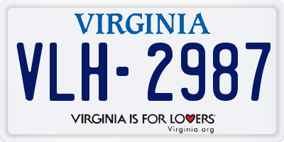 VA license plate VLH2987