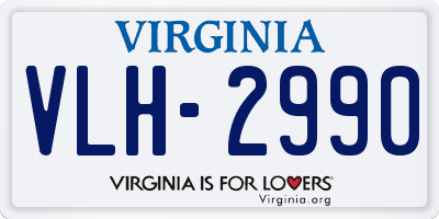 VA license plate VLH2990