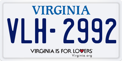 VA license plate VLH2992