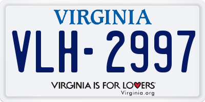 VA license plate VLH2997