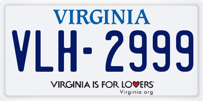 VA license plate VLH2999